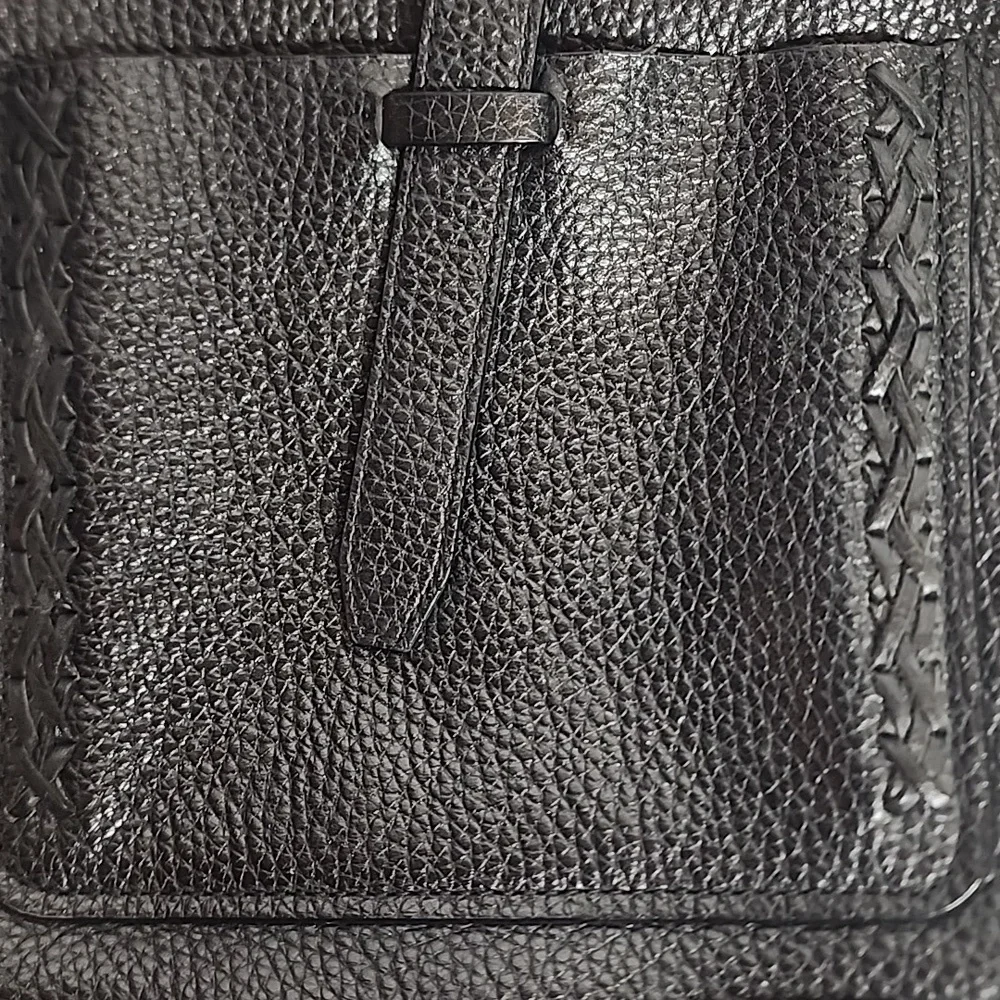 Rebecca Minkoff Textured Black Leather Unisex Crossbody Messenger SaddleBag - Picture 6 of 11